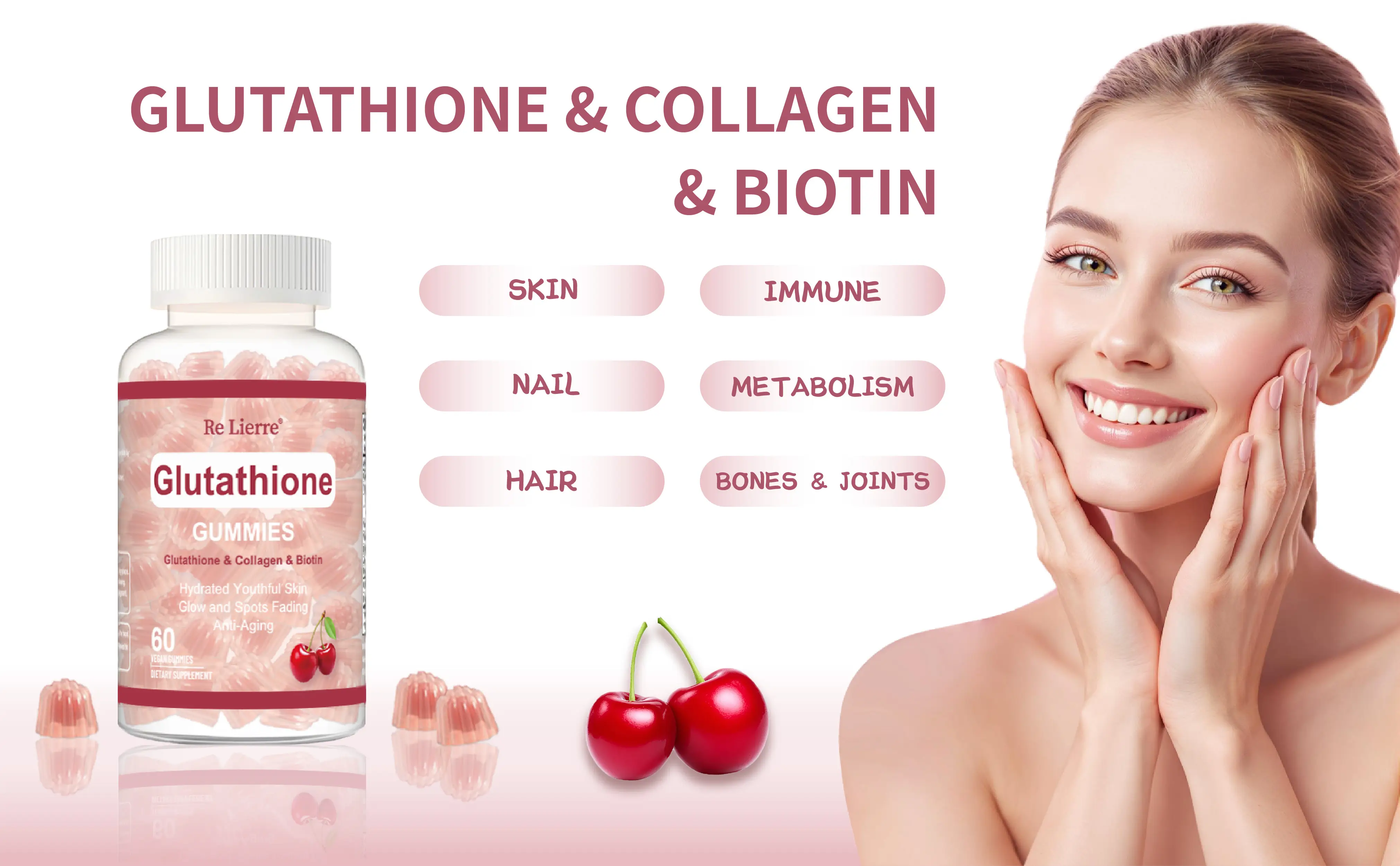 Cherry Collagen Gummies with Vitamin C & Hyaluronic Acid