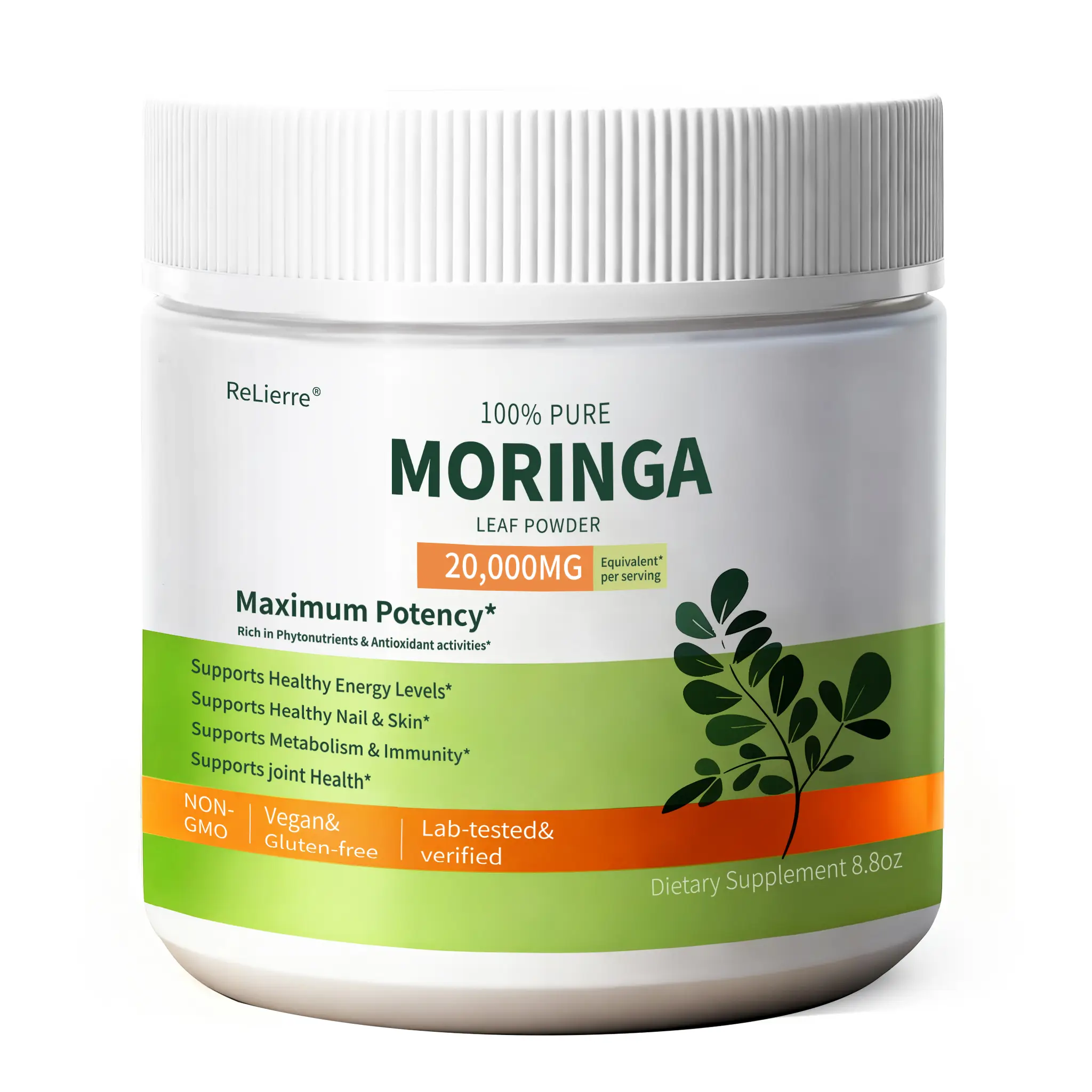 Pure Moringa Leaf Powder – Vegan Superfood (With Scoop)