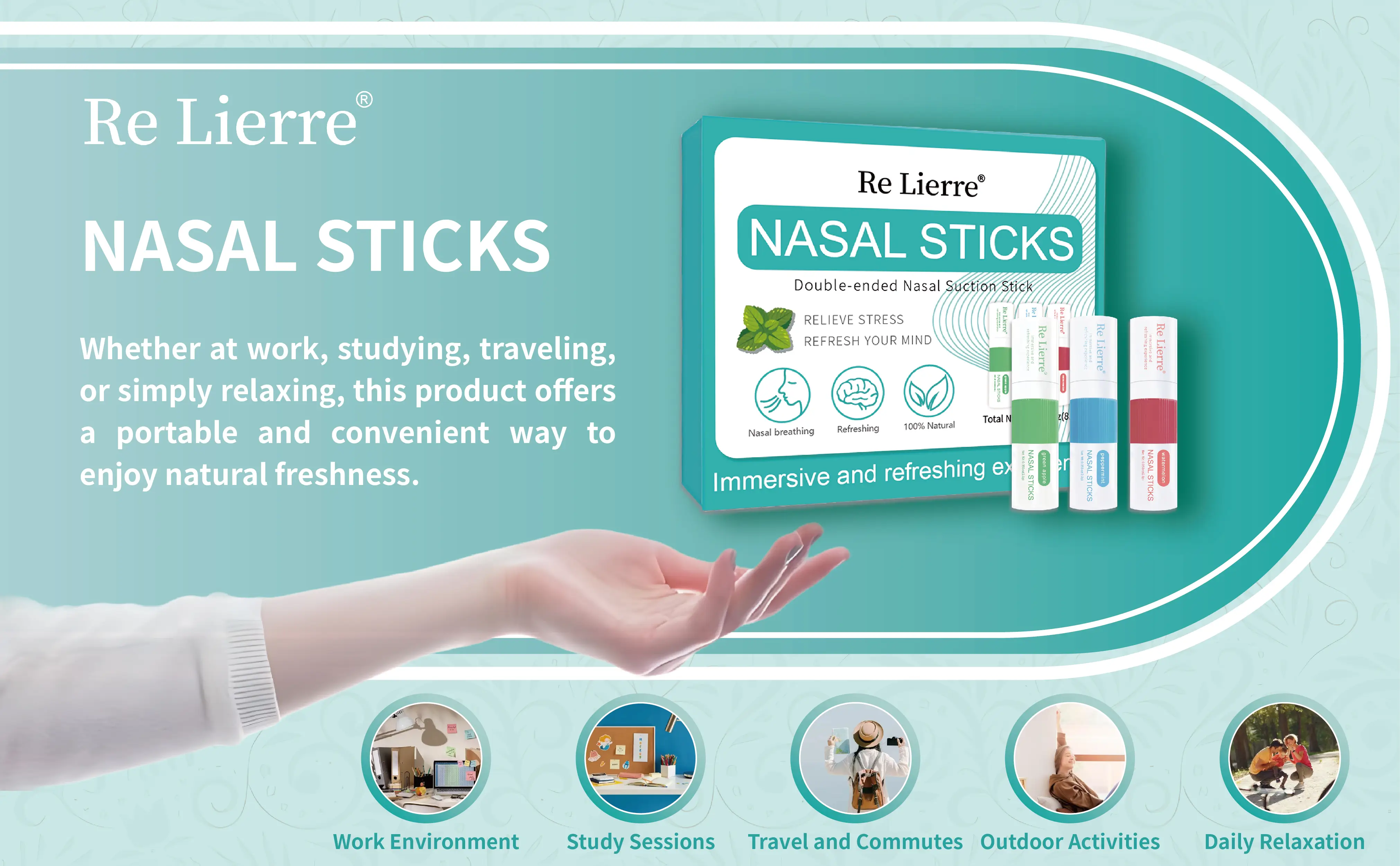 Nasal Inhaler – Jasmine, Watermelon & Mint Detail