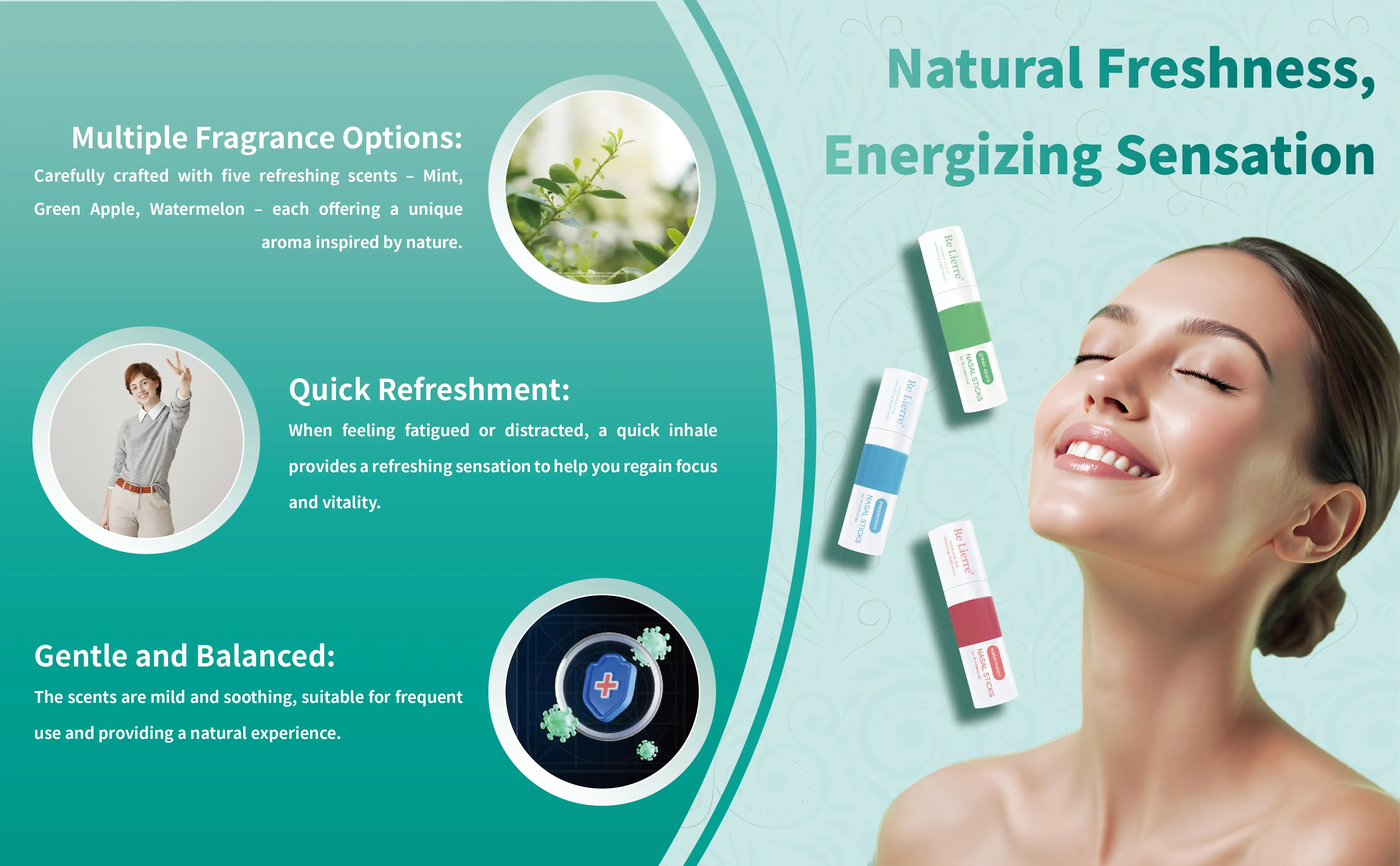 Nasal Inhaler – Jasmine, Watermelon & Mint Detail