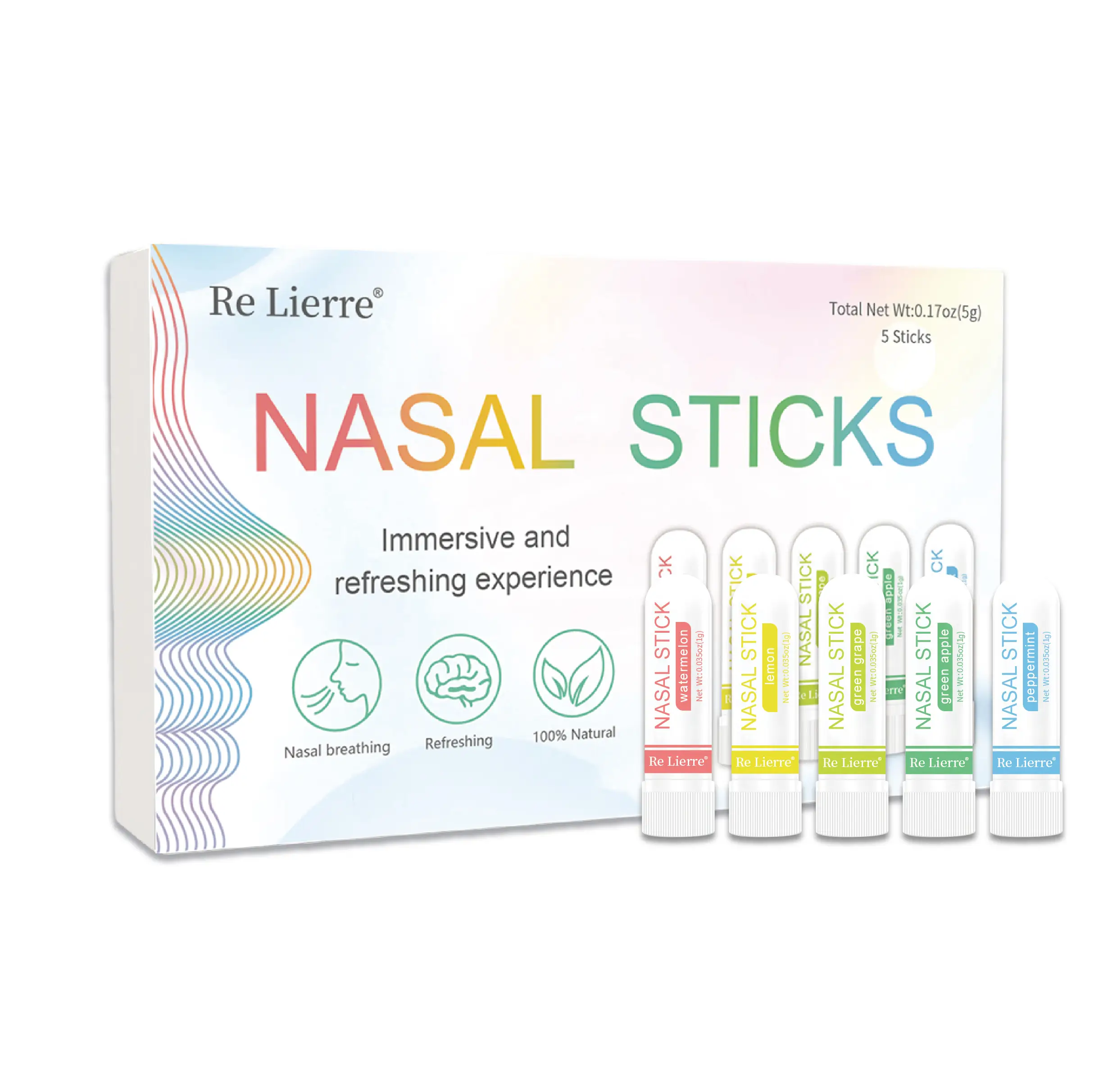 Nasal Inhaler Stick | Fruity Mix & Cooling Min (5-Pack)